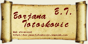 Borjana Totošković vizit kartica